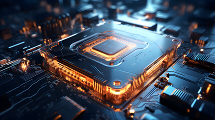 A sci-fi chip in the style of technology
