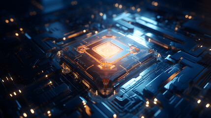 A sci-fi chip in the style of technology