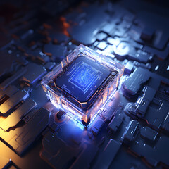 A sci-fi installations chip in the style of technology