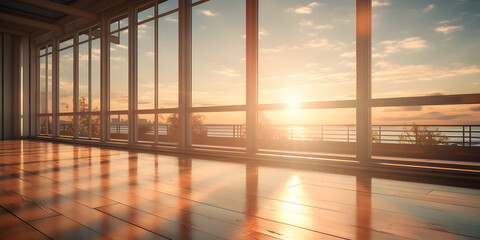  A beautiful sunlight  dusk Indoor scene 