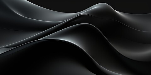 Abstract gray anthracite net grid waving waves texture on black background banner illustration...