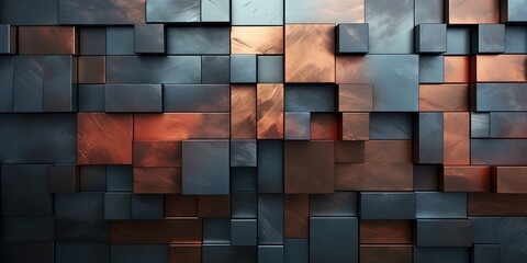Darm metal steel plane stripe block brick abstract geometric shapes. Background texture pattern