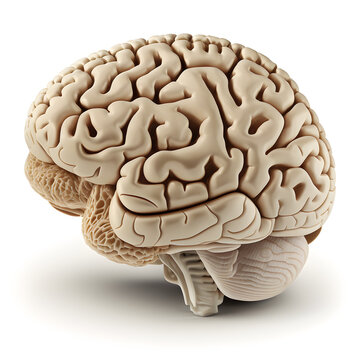 Human brain, 3d render, lateral view