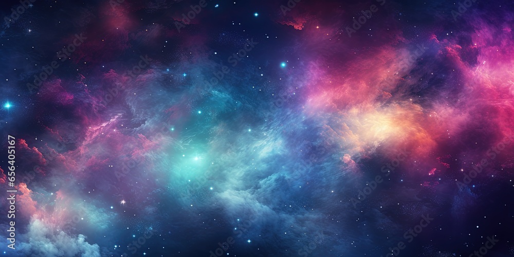 Wall mural galaxy cosmos abstract multicolored background