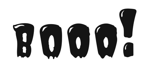 Design element in the form of a black spreading scary inscription. Vector illustration.