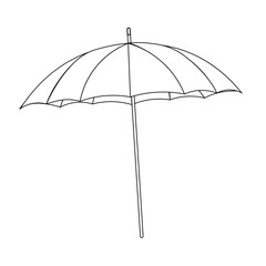 umbrella vector, coloring book or page, vector illustration © Balishba