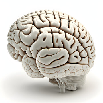 Human brain, 3d render, lateral view