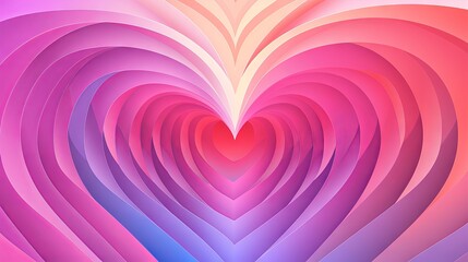 Rainbow romantic pattern - pink pastel heart-shaped tunnel