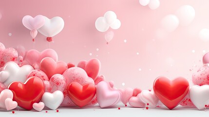 Valentines day background with hearts,