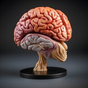 Human brain, 3d render, lateral view