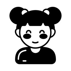 Girl icon in vector. Illustration