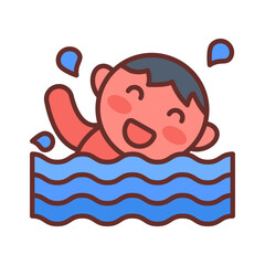 Swimming icon in vector. Illustration