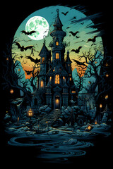 Halloween T-shirt design Vectors, Halloween decoration Halloween stickers Halloween PNG 