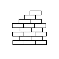 brick wall line icon