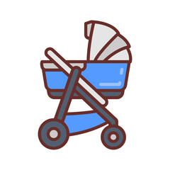 Stroller icon in vector. Illustration