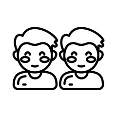 Twins icon in vector. Illustration