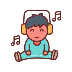 Music icon in vector. Illustration