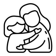 Hug icon in vector. Illustration