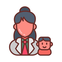 Pediatrician icon in vector. Illustration
