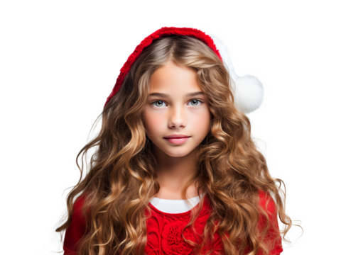  Isolated christmas girl with gift box