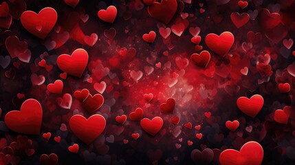 Red and burgundy background with hearts