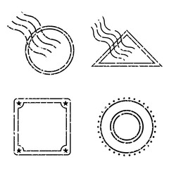 Vector retro postage stamp isolated on white background. Grunge postmarks set