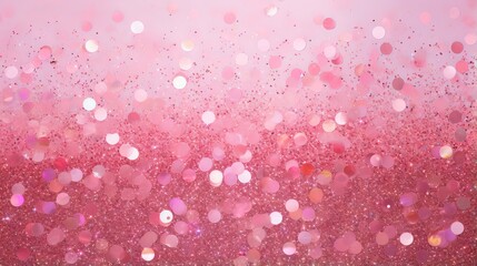 Shiny pink glitter texture for festive and glamorous design. Sparkling pink background with light effects and bokeh