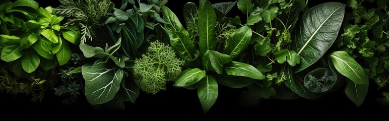 closeup view of various kinds of plants.plant background with dark natural appearance. - obrazy, fototapety, plakaty