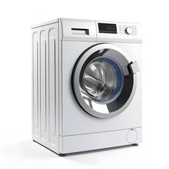 Foto op Plexiglas washing machine on white background © glebpint