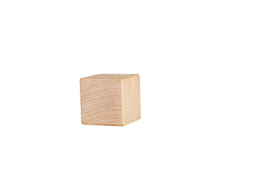 wooden cube one 1 pieces on isolate white background