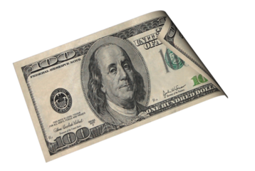 floating one hundred dollar bill 1