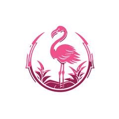 pink flamingo badge logo