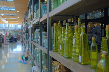 bottles in a store