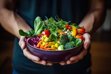 Foto op Canvas A plate of fresh and healthy vegetables salad © Oleksandr Kozak