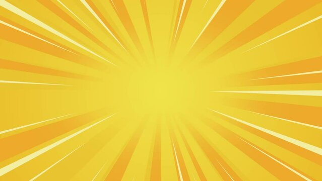 High-speed abstract speed lines animation. Cartoon animated orange speed lines on a yellow background in a seamless loop of motion graphics