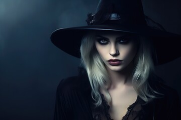 Portrait Of Stunning Witch On Halloween