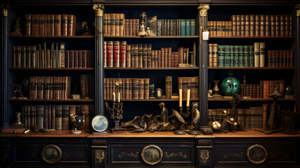 Shelves Full of Antique Books