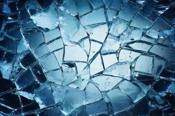 Cracked shards of glass background, smash