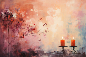 valentines day, wallpaper with candles. Love theme