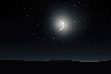 Obraz na płótnie Canvas Big Moon Illuminating The Night Sky