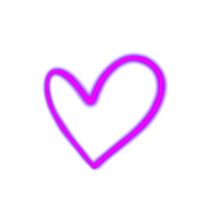 Heart neon effect shape