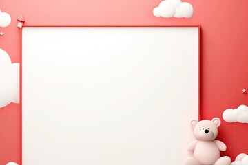 Poster Background Design Template For Happy Childrens Day With Empty Space For Text