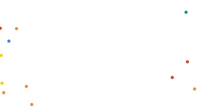 4k colorful little dots on transparent background. Circular simple animated pattern. Round seamless loop banner. Art activity ad. Colour circles yellow, orange, green, purple, blue, red Childish style