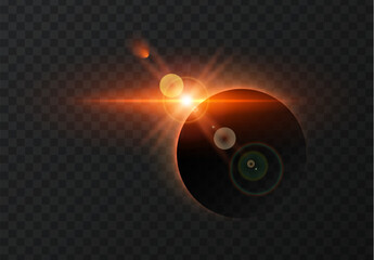 Vector sun eclipse. - 656431386