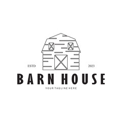 Vintage organic farmhouse or barn,warehouse, rustic barn and animal farmhouse logo design.