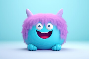 Aigenerated Illustration Of Cute Monster Toy