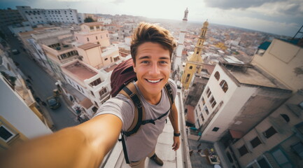 Photo traveller. Hand edited AI 