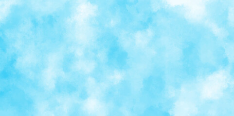 Horizon Spring Morning Sky with clouds,  there are small and large clouds alternating and moving slowly on blue sky, fresh and clear Blue sky and white clouds floated in the sky.