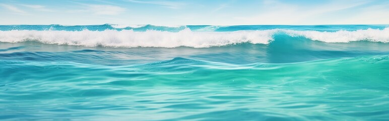 beautiful panorama of sea waves with turquoise colors during the day