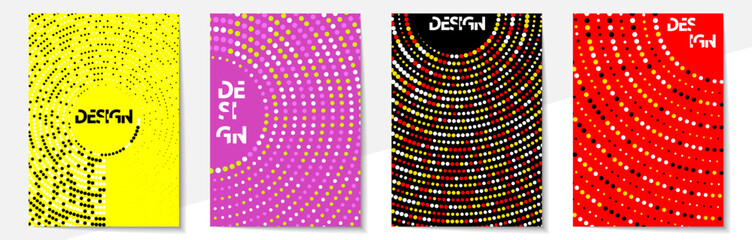 Geometric cover design templates A-4 format. Editable set of layouts for covers of books, magazines, notebooks, albums, booklets.